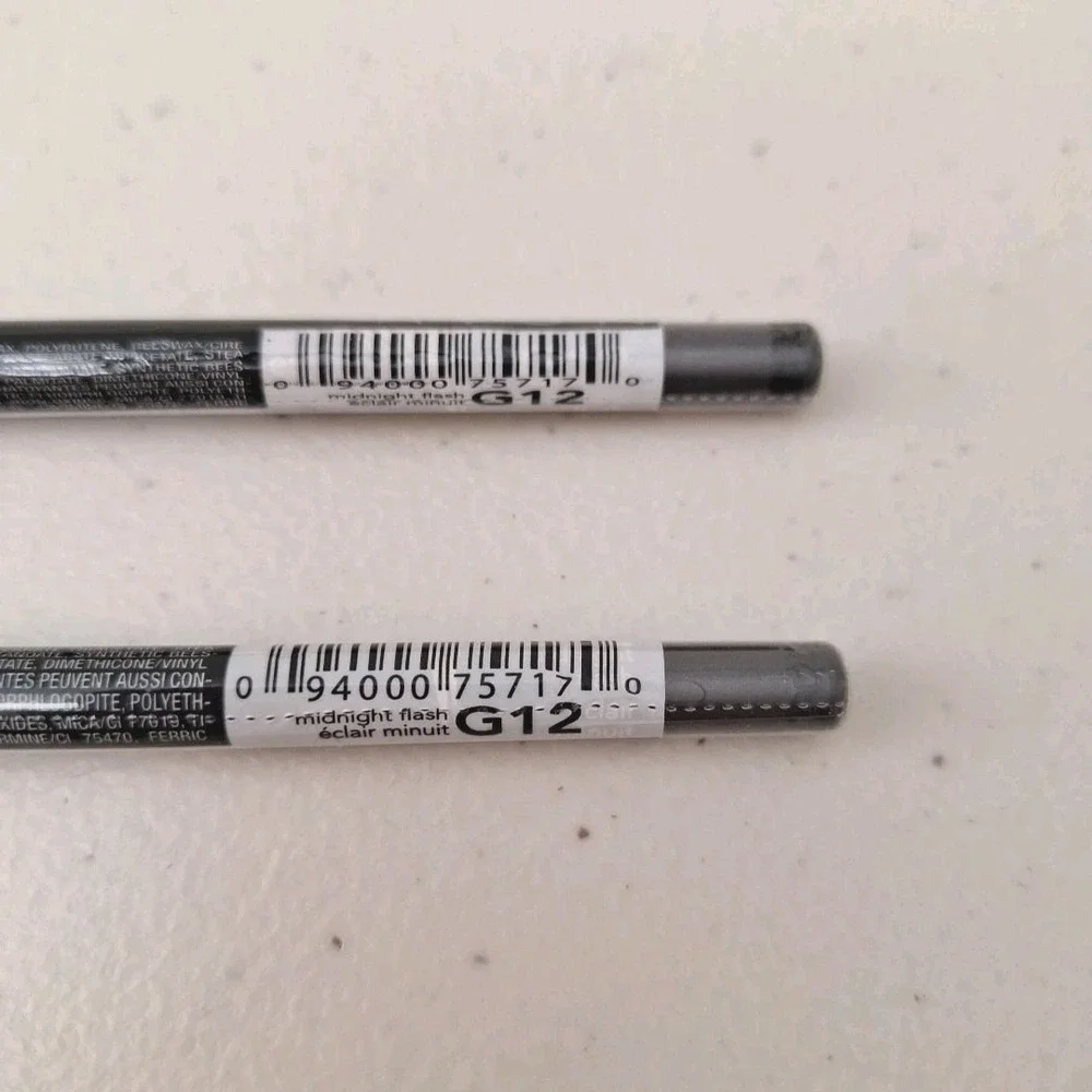 2 Set AVON GLIMMERSTICKS CHROMES EYE LINER - Midnight Flash G12- New Sealed